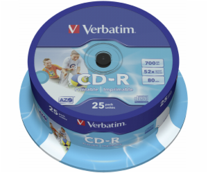 Verbatim CD-R 700MB 52x, Printable, spindle, 25ks (43439)