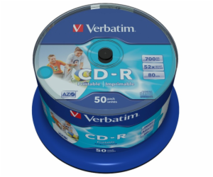 1x50 Verbatim CD-R 80 / 700MB 52x Speed wide printable ge...