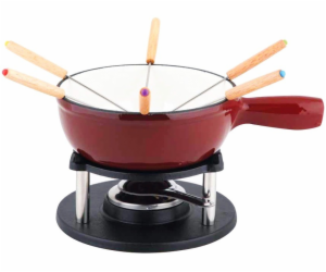 Fondue litinové sada ALPEN červená CS-078263