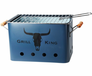 Přenosný gril na dřevěné uhlí GRILL KING 43 x 20 cm modrá...