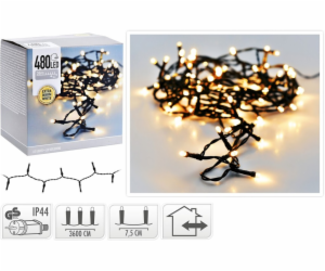 Vánoční světelný řetěz teplá bílá 480 LED / 36 m KO-AX840...