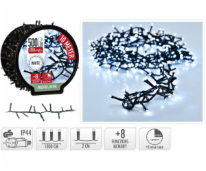 Vánoční světelný řetěz studená bílá 500 LED / 10 m KO-AX8...