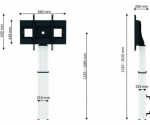 Neomounts  PLASMA-W2500SILVER / Motorised Floor Stand/Wal...