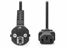 NEDIS napájecí kabel 230V/ přípojný 10A/ konektor IEC-320-C13/ úhlová zástrčka Schuko/ černý/ bulk/ 3m