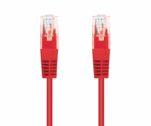 C-TECH Kabel patchcord Cat5e, UTP, červený, 2m