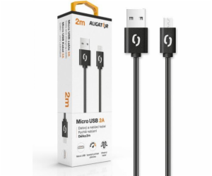 Aligator DAKA007 2A micro USB, 2m, černý kabel