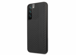 AMG PU Carbon Effect Zadní Kryt pro Samsung Galaxy S22+ Black AMG prémiový kryt na telefon vyrobený z kombinace věrné imitace karbonového vlákna a pravé kůže.