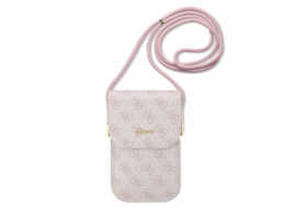 Guess PU 4G Metal Logo Script Phone Bag Pink Nové