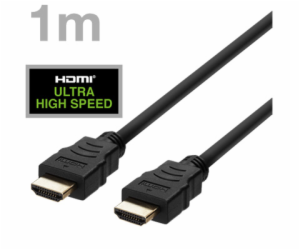 DELTACO Kabel HDMI 2.1 M/M 1m, 8K Ultra High, černý