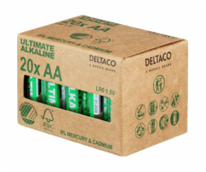 DELTACO ULTIMATE, Baterie alkalické AA, LR06 20ks