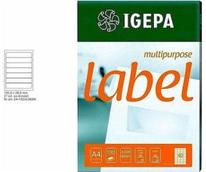 Mondi LABELS A4 IGEPA 192 X 38,0 MM BÍLÁ (100)