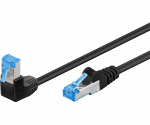 Goobay Patchcord S/FTP Cat. 6A Rovná / Úhlová 90 Černá 0,25m