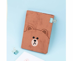 Plyšový zápisník Line Friends / Notebook A5 Hnědý medvídek