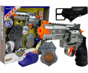 LEANToys Set Revolver 20cm Odznak Pouzdro na píšťalku Zvu...