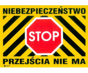 ANRO Výstražná značka Danger Stop Zákaz průjezdu 250 x 35...