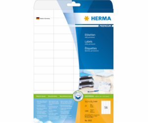 Herma Premium Labels 5052, A4, bílá, 52,5 x 21,2 mm, matn...