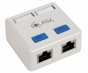 Solarix Zásuvka CAT5E STP 2 x RJ45 na omítku bílá SX288-5...