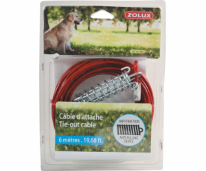 Vodítko Zolux TIE-OUT Cable, červené, 6m