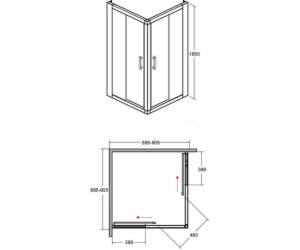 KABINOVÁ QUAD. SPRCHOVÝ BESCO MODERNÍ 165 90X90