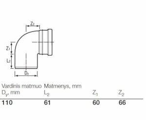 Venkovní drenážní koleno Wavin, O 110 mm, 88,5°