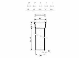 Vnitřní kanalizační potrubí Magnaplast Skolan O 110mm, 0,5m