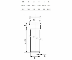 Venkovní kanalizační potrubí Magnaplast, O 160 mm, SN4, 2m