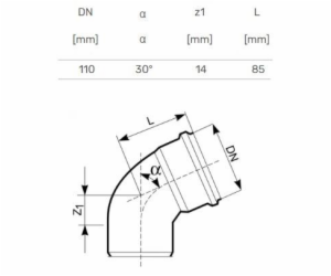 Venkovní drenážní koleno Magnaplast, O 110 mm x 30°