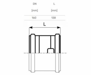 Opravná spojka na venkovní kanalizaci Magnaplast, O 160 mm