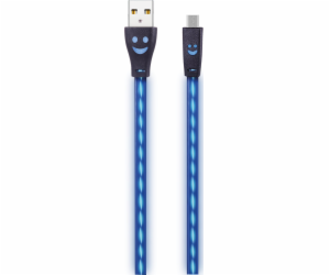 USB kabel 2GO 2GO USB Ladekabel-schwarz-mit blue LED-Bele...