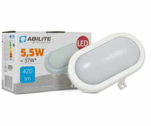 Abilite Oválné svítidlo 5,5W, IP65, PC stínidlo, bílé