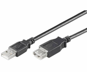 Kabel MICRO_CONNEC USB TypeA M, USB TypeA F, 1,8m, černý