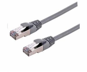 Kabel C-TECH patchcord Cat6a, S/FTP, šedý, 0,25m