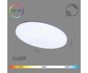 Stropní svítidlo Tope Sopot, 2x48W, LED, O585mm