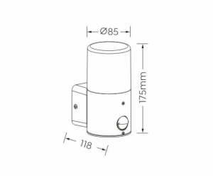 Lampa Domoletti ORTE 14216-PIR, 40W, E27, IP44, černá