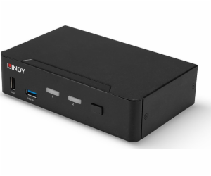 Lindy 2portový KVM přepínač, DisplayPort 1.4, USB 3.0 a z...