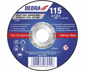 Dedra Disc 125x1.0x22.2mm pro řezání nerezové oceli Inox ...
