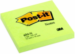 Post-it Neon pad 654N, 76x76mm, jasně zelená, 100 listů (3M0306)