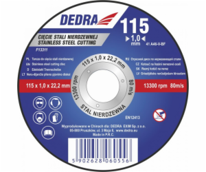 Dedra Disc 115x1.0x22.2mm pro řezání nerezové oceli Inox ...