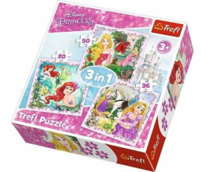 Trefl Puzzle 3v1 Rapunzel, Aurora a Ariel