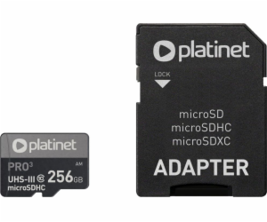 Karta Platinet Pro MicroSDHC 256 GB Class 10 UHS-III/U3 A...