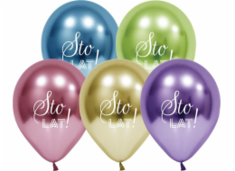 GoDan Godan Happy Birthday Balloons Platinum 12 palců 5 ks