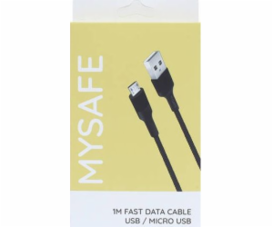 Mysafe USB-A - microUSB USB kabel 1 m černý (5904208500773)