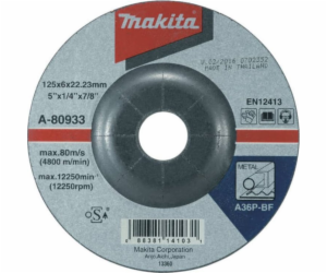 Makita Brusný kotouč na kov 125x6mm A36P A-80933