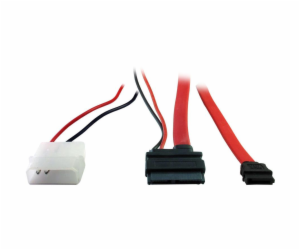 Inter-Tech SATA - SATA Slimline + Molex, 0,3 m, červená (...