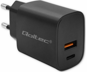 QOLTEC 52377 GaN POWER PRO charger 1xUSB-C 1xUSB 30W 5-20...