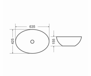 Umyvadlo DOMOLETTI ACB8195, 635×425 mm