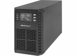 Záložní zdroj UPS Qoltec 52280 | 1kVA | 1000W | Účiník 1,0 | LCD | EPO | USB | On-line