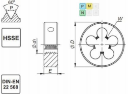 Fanar DIE M10x1,25 DIN-22568 (6g) HSSE INOX