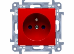 Kontakt-Simon Simon 10 Jednozásuvková zásuvka s uzemněním a proudovými uzávěry, červená 16A CGZ1CZ.01/22