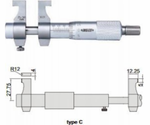 Velikost MIKROMETR 75-100 INT. DOKONČIT TYP-C